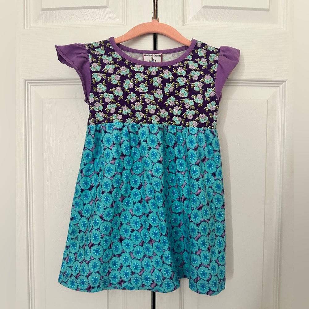 Purple and Blue Floral Tunic Top/Dress